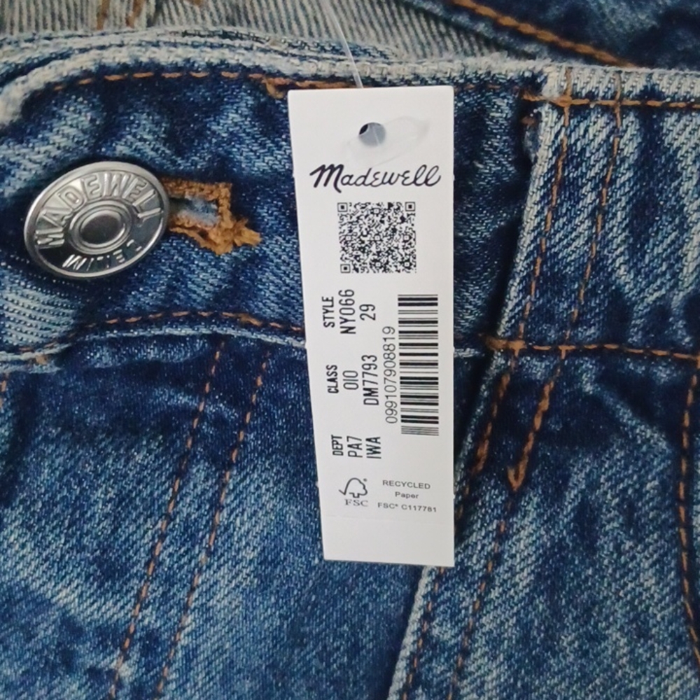 New Madewell The Darted Barrel-Leg Jean Size W 29 - Picture 9 of 11